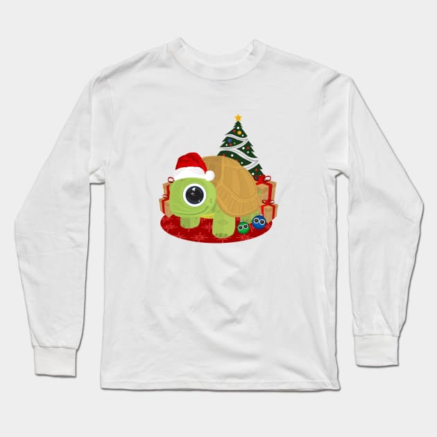 Christmas - Turtle Long Sleeve T-Shirt by adamzworld